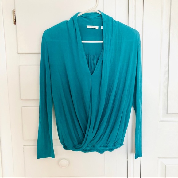 Babaton Teal Twist Front Plunging Blouse - Picture 3 of 8